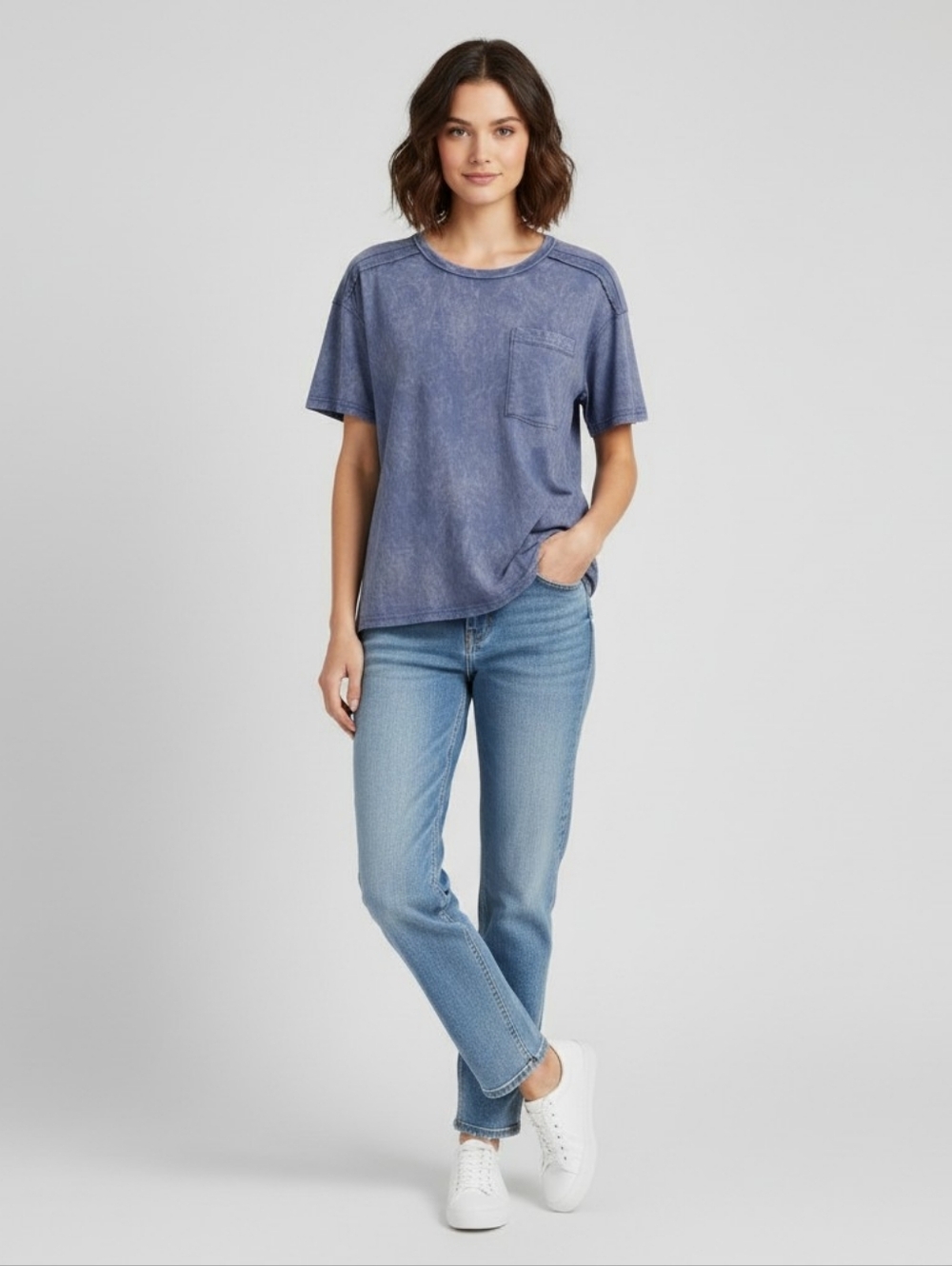 Zenana Outfitters Blue Short Sleeve Tee